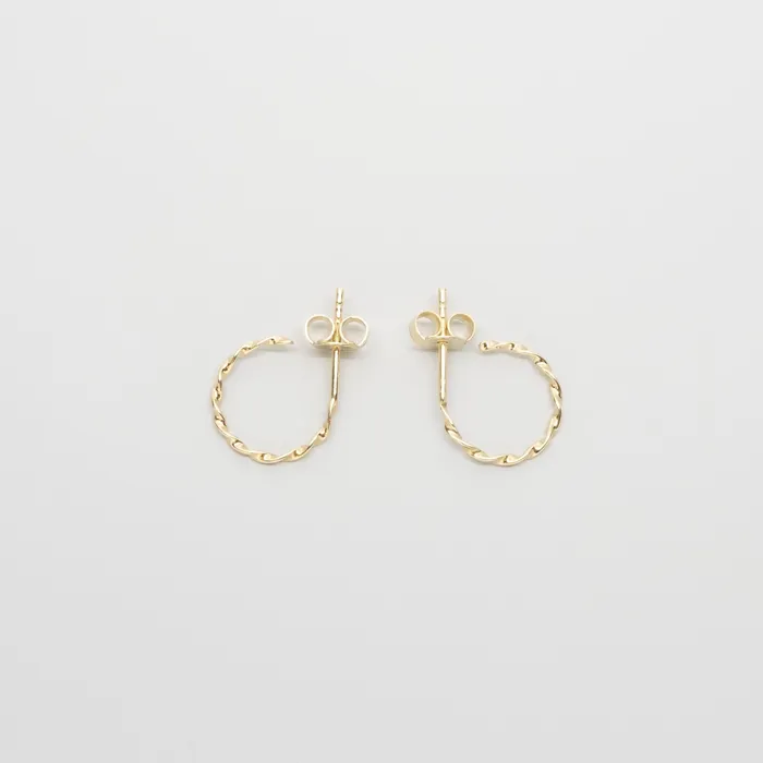 Earrings fejn PWD tiny twisted hoop solid gold