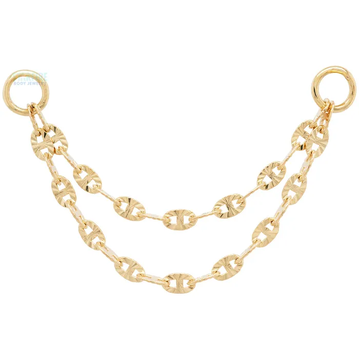 Earrings Hialeah Fine Jewelry Starburst Chain Attachment in Gold