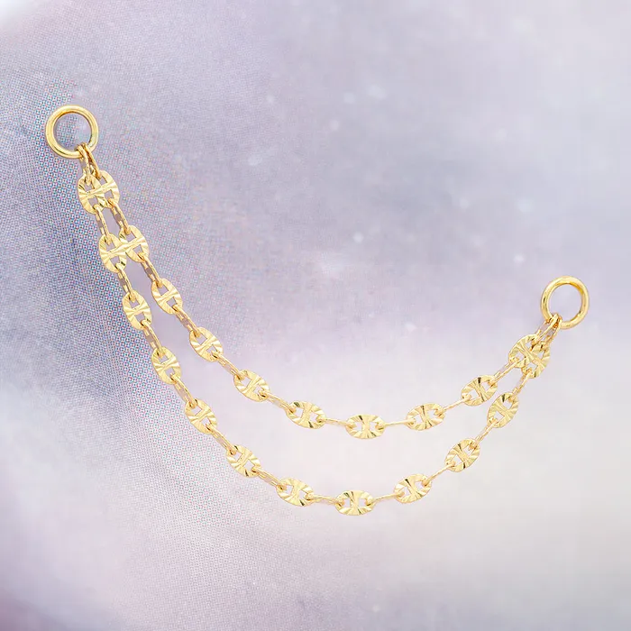 Earrings Hialeah Fine Jewelry Starburst Chain Attachment in Gold