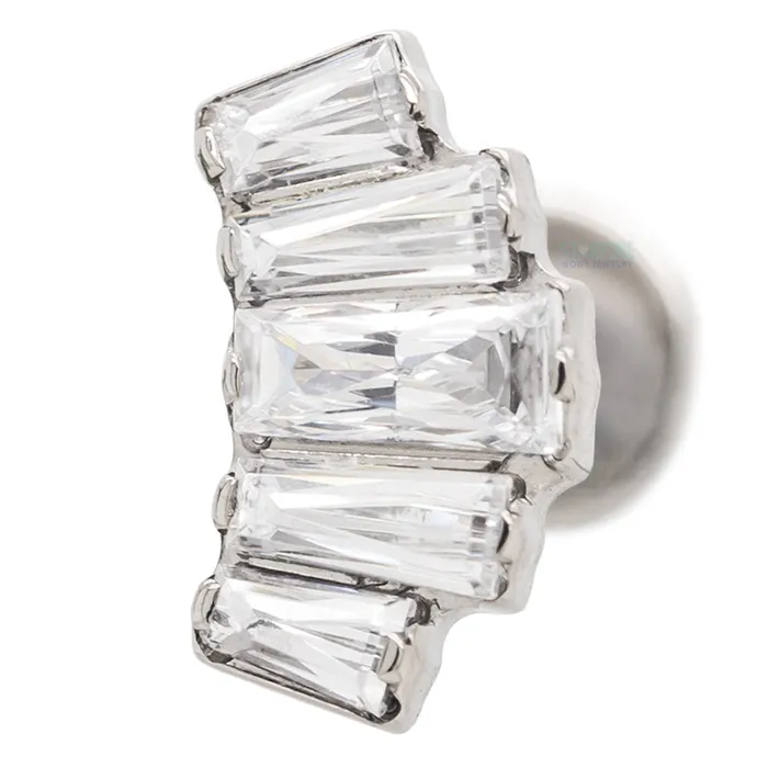 Earrings Industrial Strength IS Empress Prongset Faceted Gems on Flatback