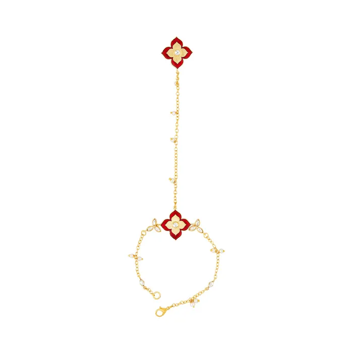 Earrings Jaadu Nagri Se Maroon Hathphool Teejh
