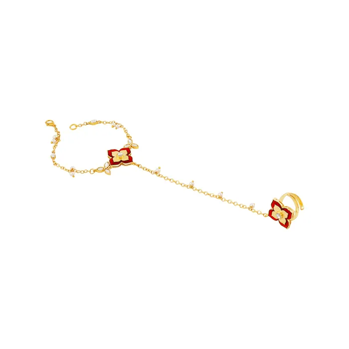 Earrings Jaadu Nagri Se Maroon Hathphool Teejh