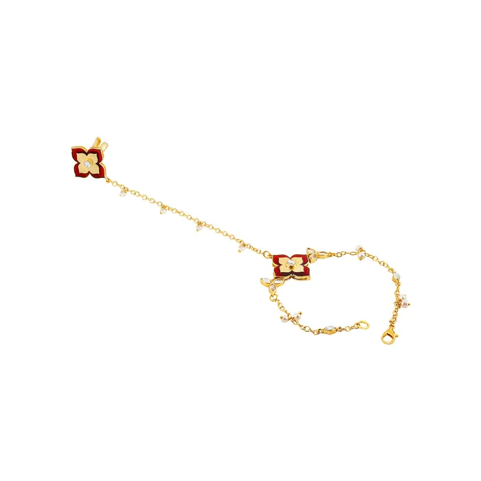 Earrings Jaadu Nagri Se Maroon Hathphool Teejh