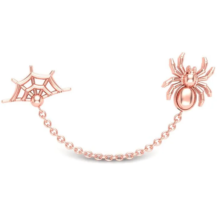 Earrings Mushroom Body Jewelry mushroom Spider Web Dual Threaded End in Gold