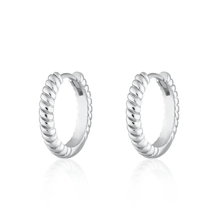 Earrings Scream Pretty Large Twist Huggie Hoop Earrings