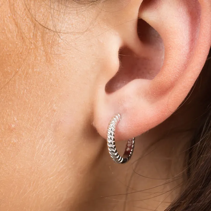Earrings Scream Pretty Large Twist Huggie Hoop Earrings Earrings Scream Pretty Large Twist Huggie Hoop Earrings