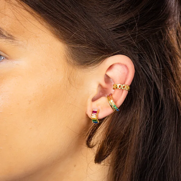Earrings Scream Pretty Rainbow Baguette Huggie Earrings Earrings Scream Pretty Rainbow Baguette Huggie Earrings