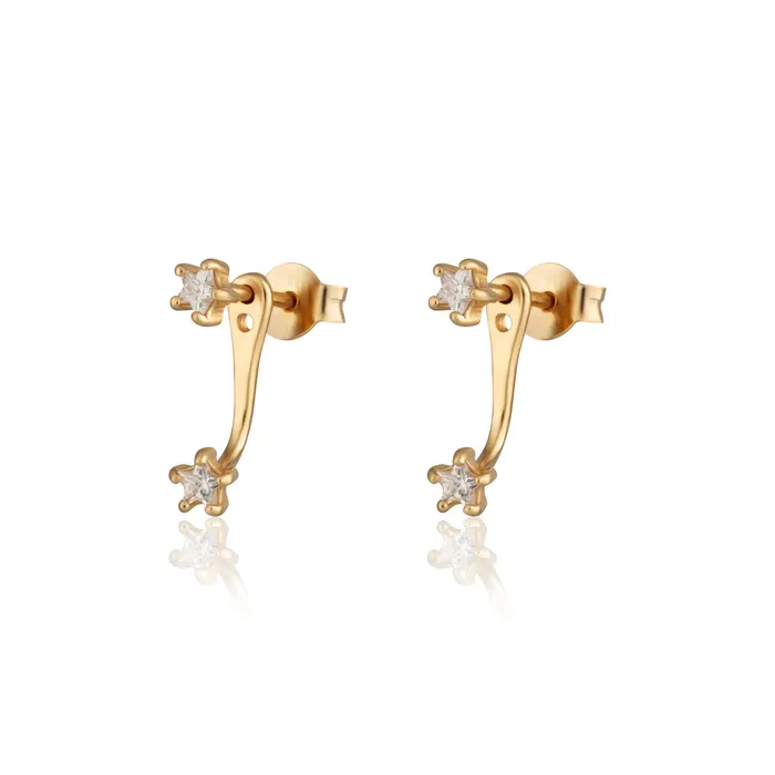 Earrings Scream Pretty Sparkling Star Ear Jacket Stud Earrings