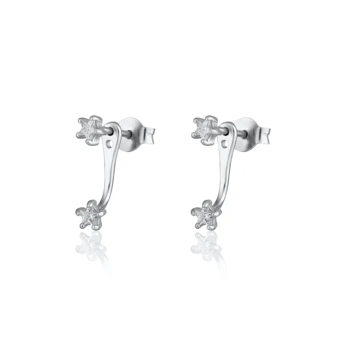 Earrings Scream Pretty Sparkling Star Ear Jacket Stud Earrings