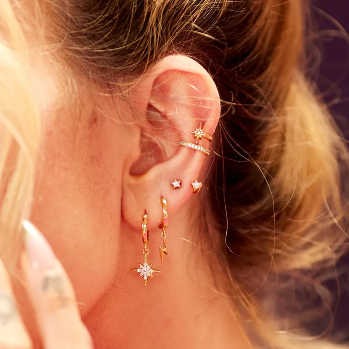 Earrings Scream Pretty Sparkling Star Ear Jacket Stud Earrings