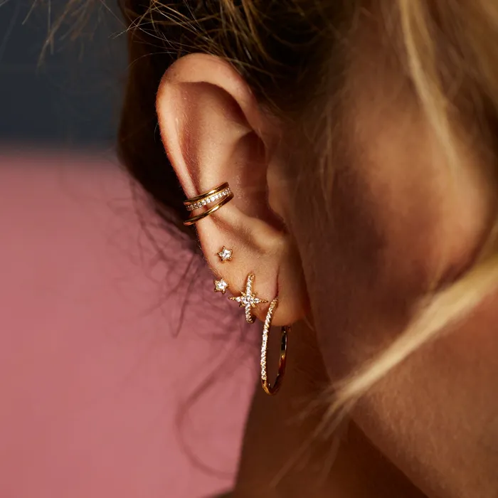 Earrings Scream Pretty Sparkling Star Ear Jacket Stud Earrings
