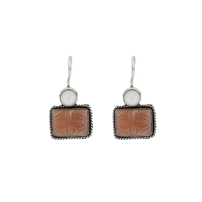 Earrings Teejh Teejh Diti Brown Stone Pearl Earrings Earrings Teejh Teejh Diti Brown Stone Pearl Earrings