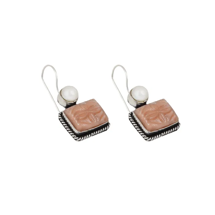 Earrings Teejh Teejh Diti Brown Stone Pearl Earrings Earrings Teejh Teejh Diti Brown Stone Pearl Earrings