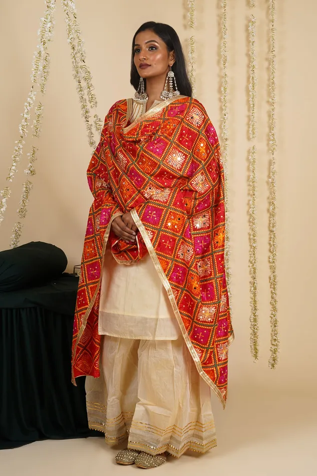 Earrings Teejh Teejh Madhurima Phulkari Dupatta