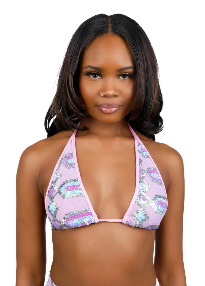 Earrings THE LUMI SHOP Lavender Cosmic Goddess Sequin Set 2pc