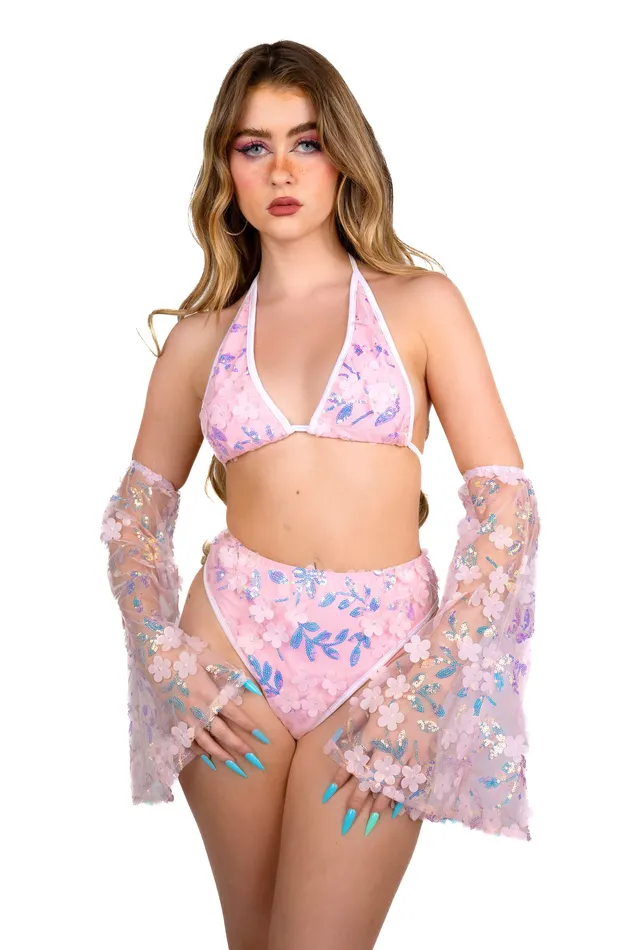 Earrings THE LUMI SHOP Pink Cloud Fairy Blossom Set 3 pc