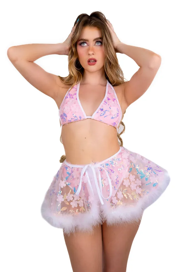 Earrings THE LUMI SHOP Pink Cloud Fairy Blossom Set 3 pc