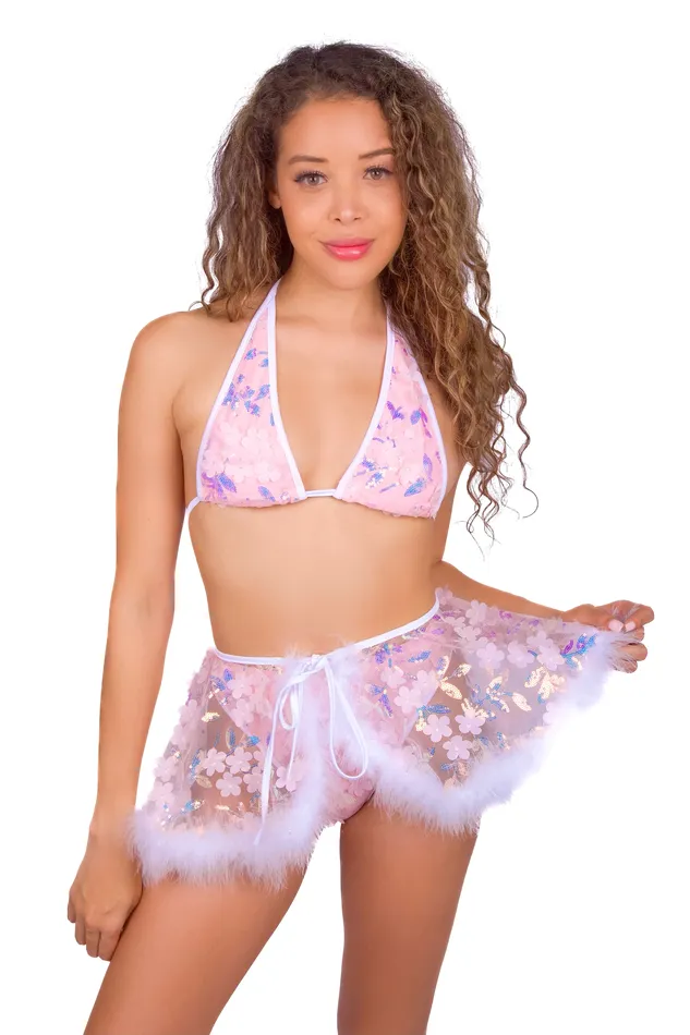 Earrings THE LUMI SHOP Pink Cloud Fairy Blossom Set 3 pc