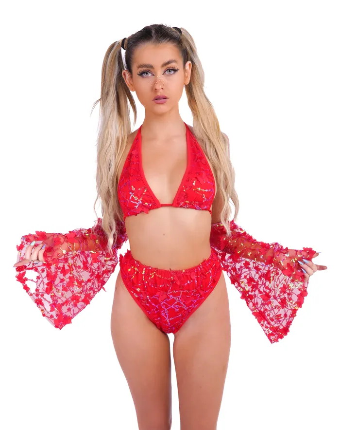 Earrings THE LUMI SHOP Ruby Butterfly Blossom Set 3 pc