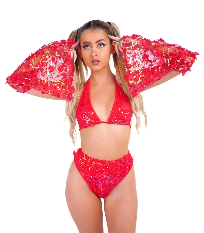 Earrings THE LUMI SHOP Ruby Butterfly Blossom Set 3 pc