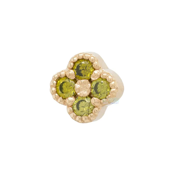 Earrings threadless Clover End in Gold Mushroom Body Jewelry mushroom 