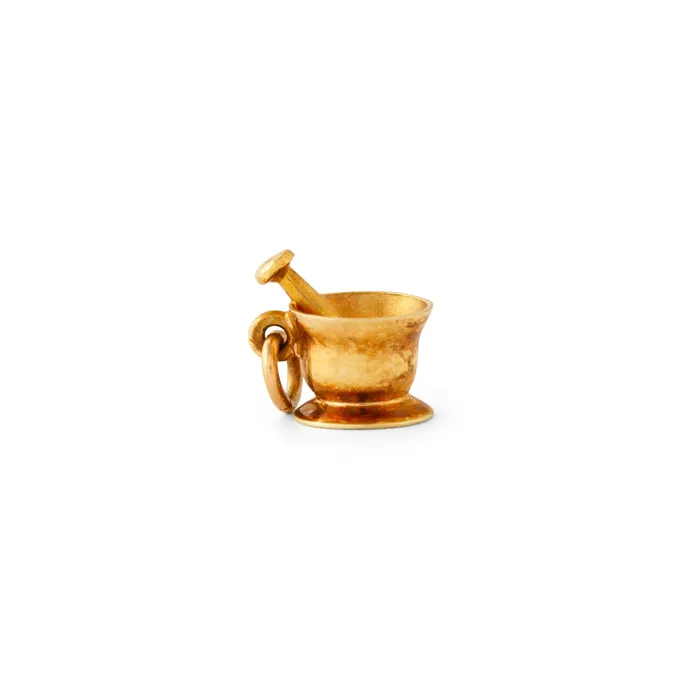 Earrings Vintage Mortar and Pestle 14K Gold Charm