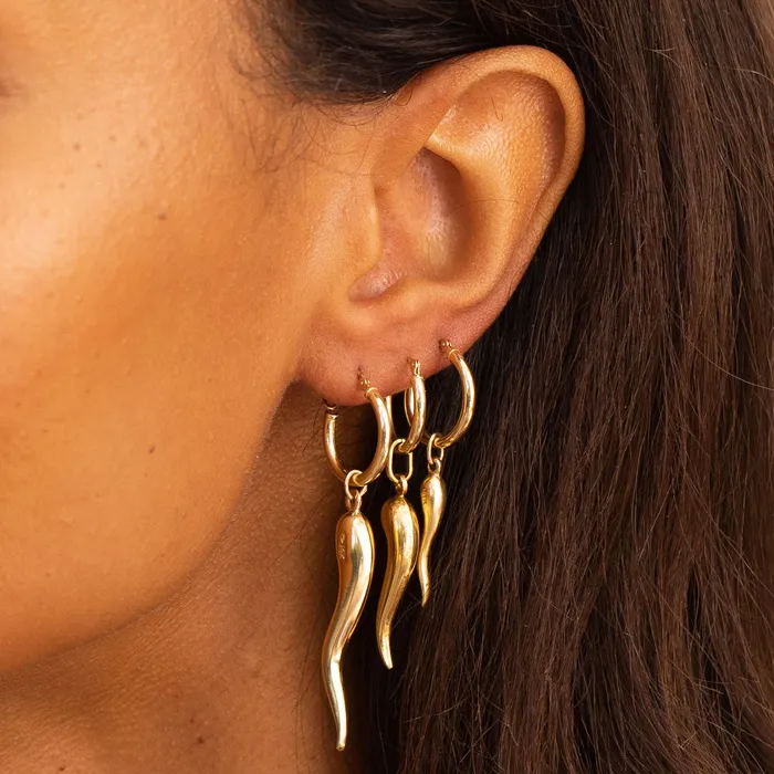 Earrings Vintage Mortar and Pestle 14K Gold Charm