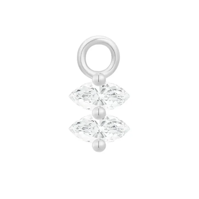 Ember Body Jewelry Earrings Scout Charm in Gold with White CZs