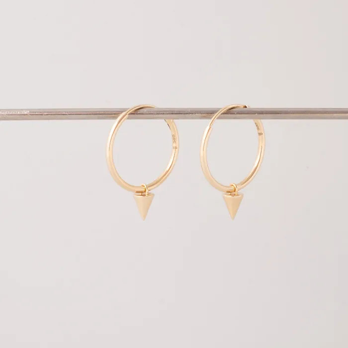 fejn PWD spike hoop charm solid gold Earrings