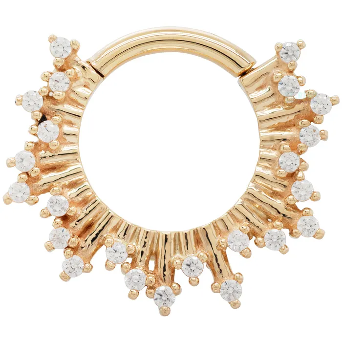 Frozen Hinge Ring in Gold with White CZs Body Vision BVLA Rings