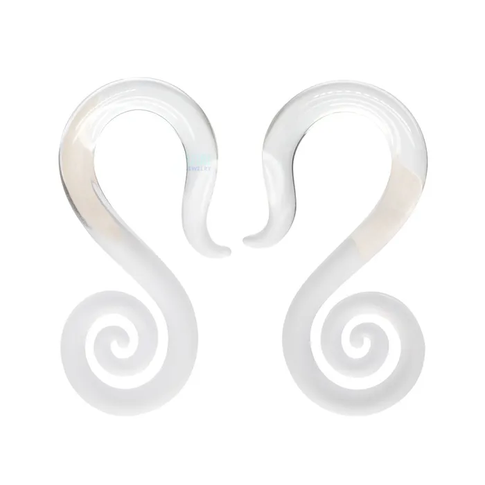 Glass Mini Drop Spirals Clear Seaglass Glassheart Glass Heart Studio Earrings Glass Mini Drop Spirals Clear Seaglass Glassheart Glass Heart Studio Earrings