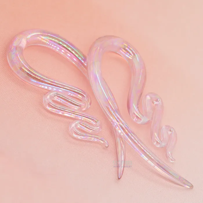 Glass River Talons Oil Slick Rose Water Glassheart Glass Heart Studio Rings