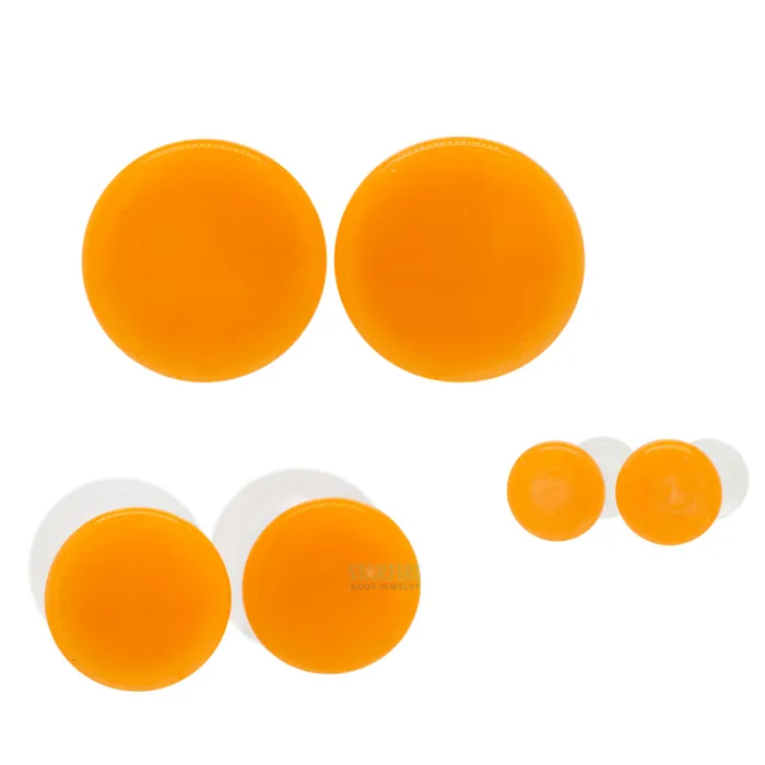 Glasswear Studios Glass Colorfront Plugs Pumpkin Premium Color Necklaces