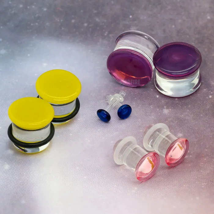 Glasswear Studios Necklaces Glass Colorfront Plugs Sapphire Premium Color