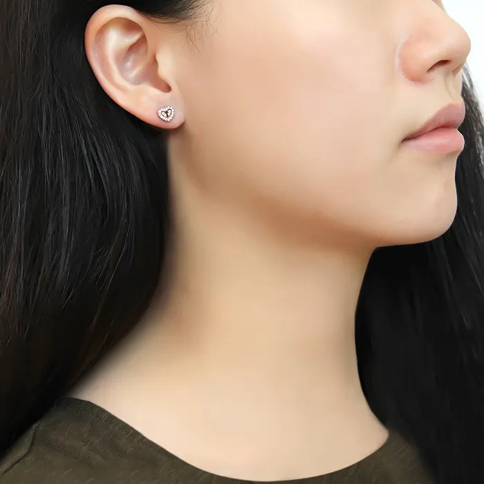 Green CJ085 Wholesale Womens Stainless Steel IP Rose Gold AAA Grade CZ Clear Lock Heart Earrings Earrings Green CJ085 Wholesale Womens Stainless Steel IP Rose Gold AAA Grade CZ Clear Lock Heart Earrings Earrings