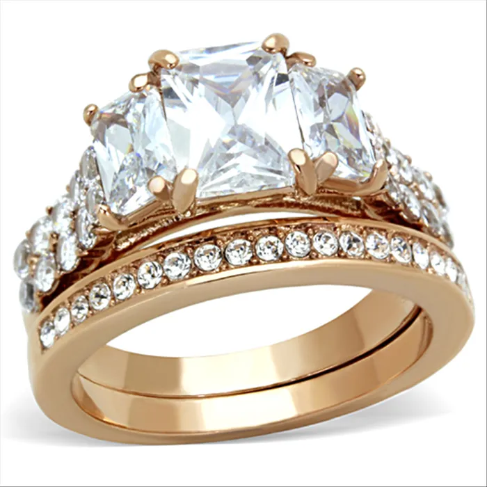 Green CJG2658 Stainless Steel AAA Grade CZ Ring Rings