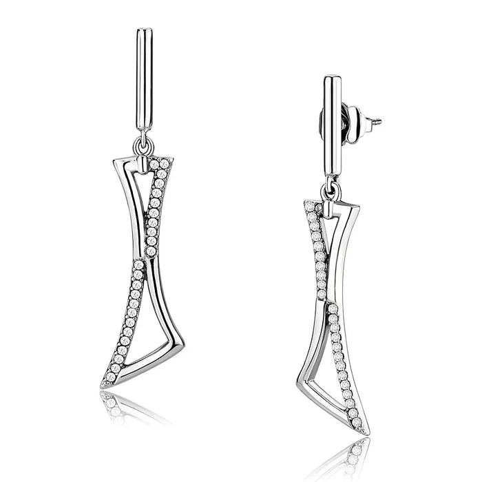 Green Earrings CJ372 Wholesale Womens Stainless Steel AAA Grade CZ Clear Drop Earrings Green Earrings CJ372 Wholesale Womens Stainless Steel AAA Grade CZ Clear Drop Earrings