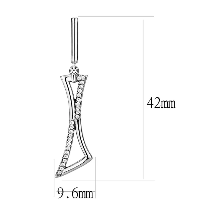 Green Earrings CJ372 Wholesale Womens Stainless Steel AAA Grade CZ Clear Drop Earrings