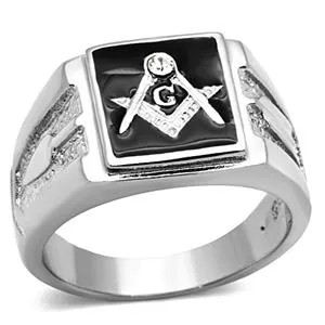 Green Rings CJG2311 Stainless Steel Top Grade Crystal Ring
