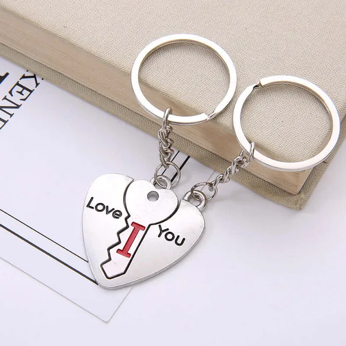 I Love You Heart Shaped Matching Key Chains Necklaces worldnetgifts Necklaces