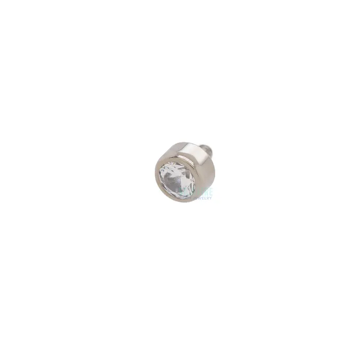 Industrial Strength IS Earrings 2mm BezelSet Faceted Gem Threaded End