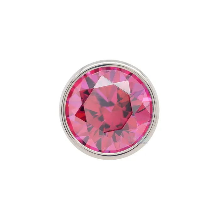 Industrial Strength IS Earrings 2mm BezelSet Faceted Gem Threaded End