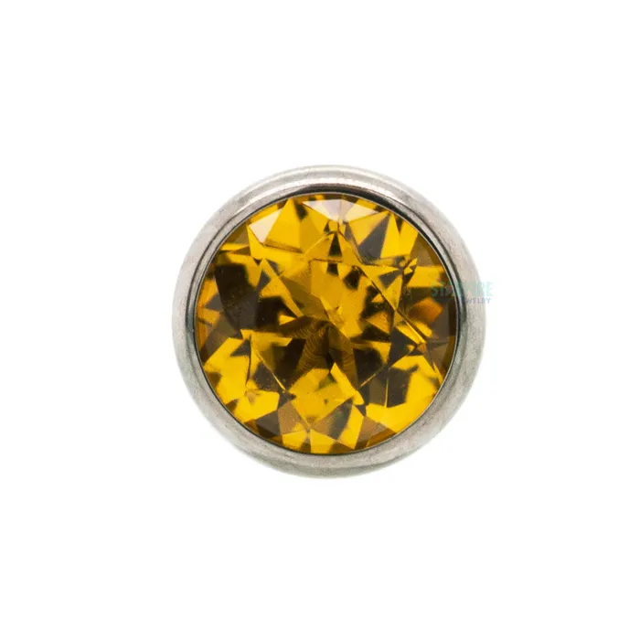 Industrial Strength IS Earrings 2mm BezelSet Faceted Gem Threaded End