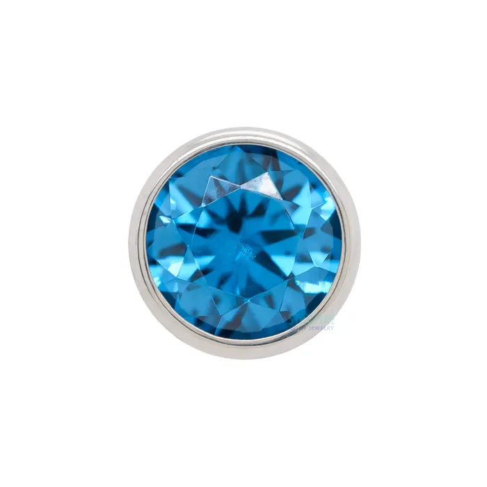 Industrial Strength IS Earrings 2mm BezelSet Faceted Gem Threaded End