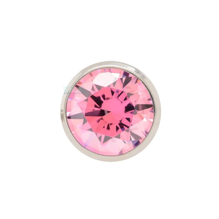 Industrial Strength IS Earrings 2mm BezelSet Faceted Gem Threaded End