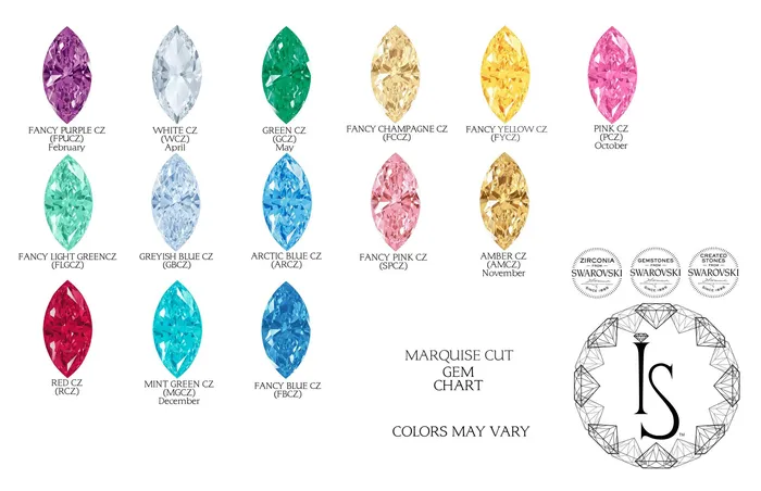 Industrial Strength IS Earrings Marquise Fan 9 Faceted Gem on Flatback Holiday Collection