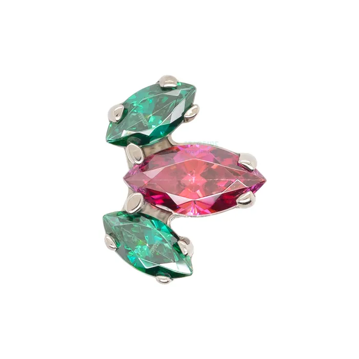 Industrial Strength IS Earrings Marquise Fan 9 Faceted Gem on Flatback Holiday Collection