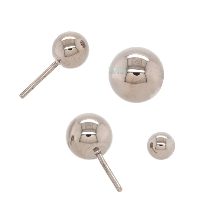 Industrial Strength IS Earrings threadless Titanium Ball End