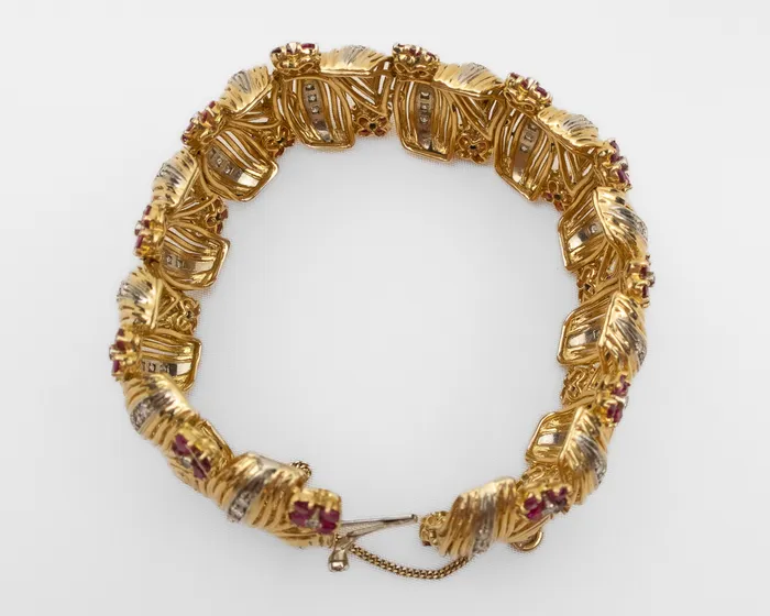 Isadoras A Bracelets Midentury Diamond Ruby Bracelet