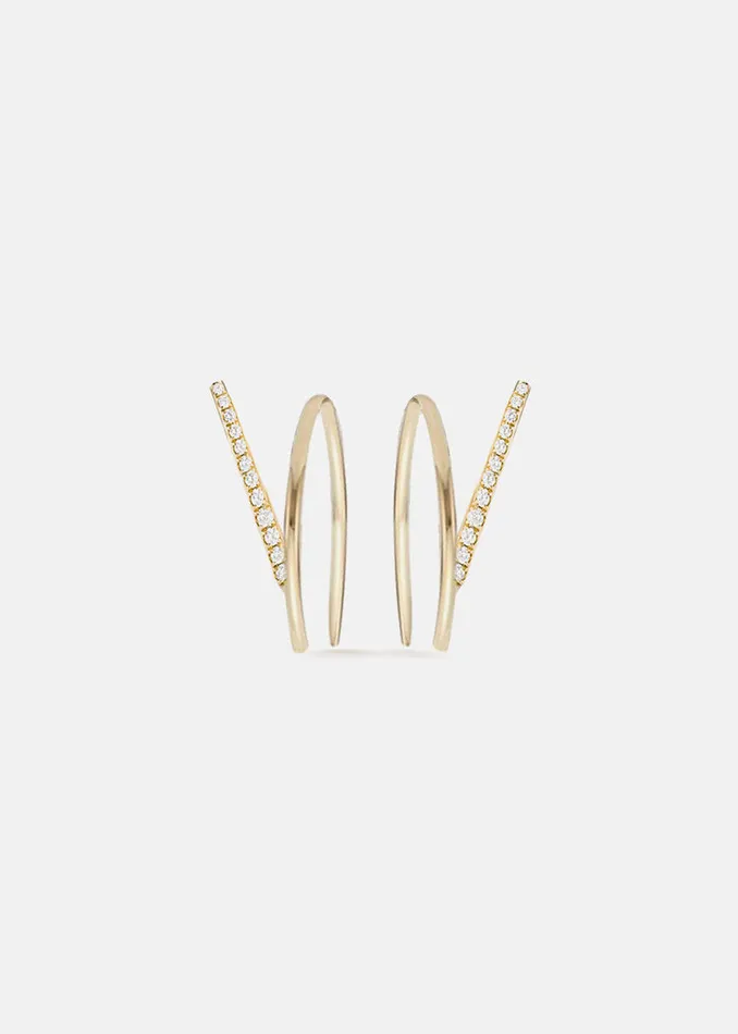 KATKIMfinejewelry Earrings Diamond Wishbone Ear Hooks